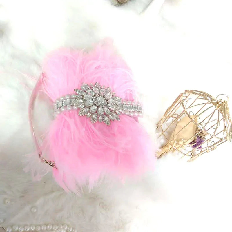 Feather diamond Pouch