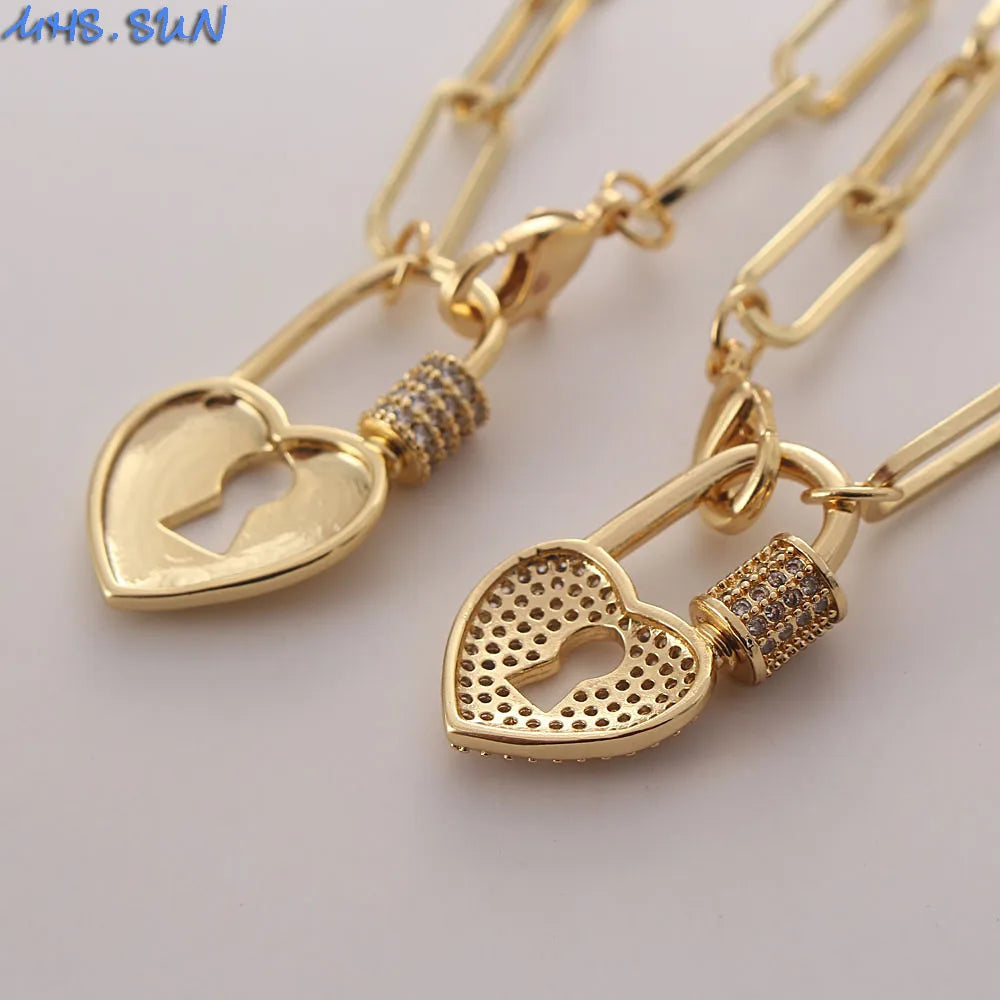 Heart Lock   Open Pendant Necklace