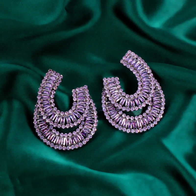 Purple  Arc Shape earring