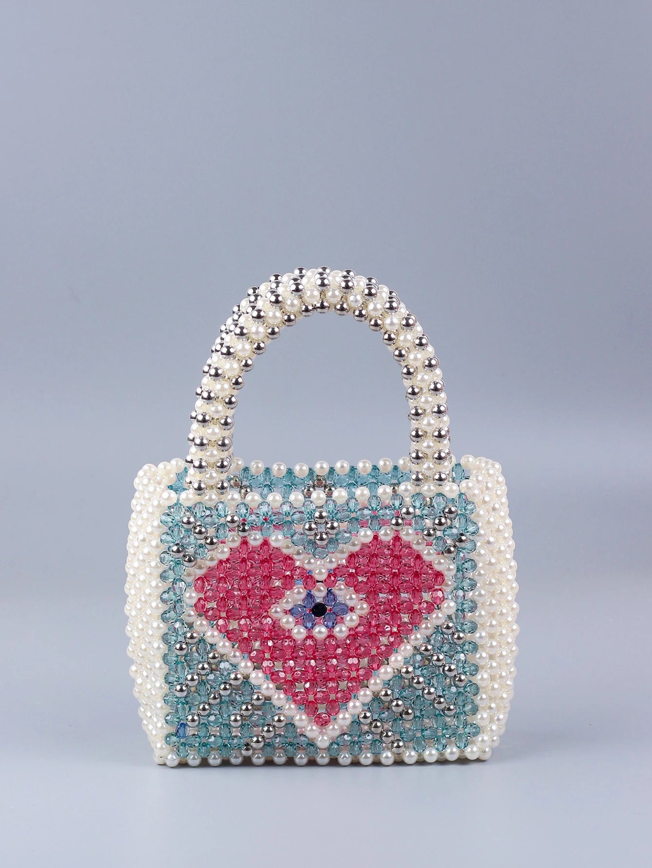 Weaving Multi colorPearl Beaded Handbag