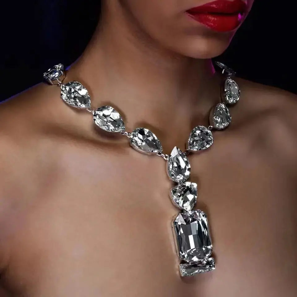 Handmade Oversized Crystal Necklace