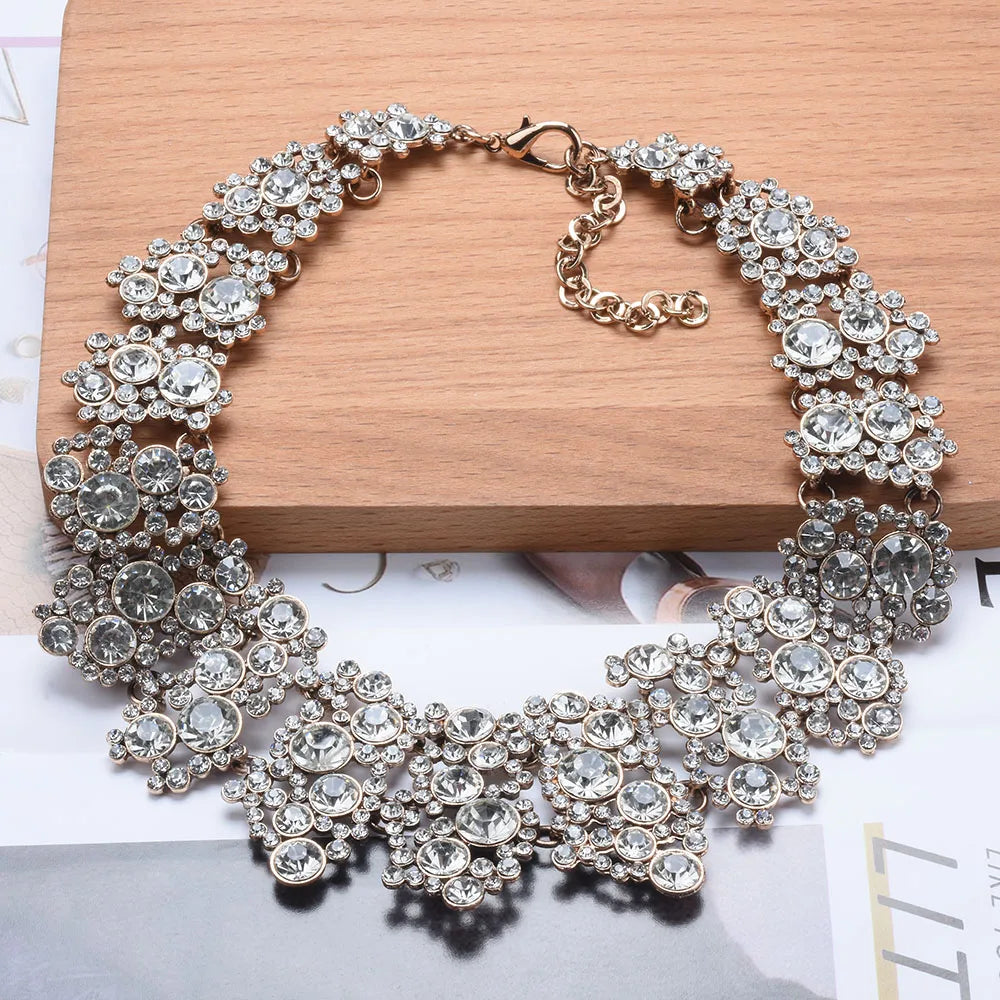 Pearls Large Collar Statement Choker Necklace