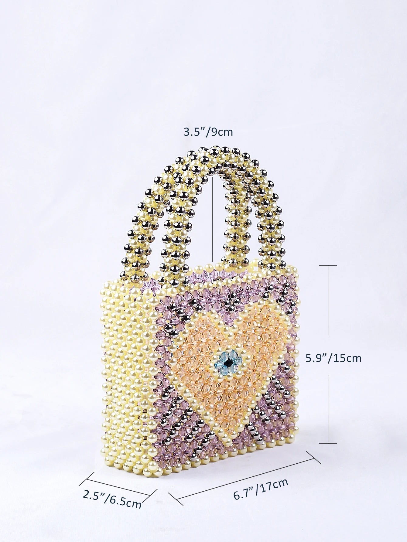 Weaving Multi colorPearl Beaded Handbag