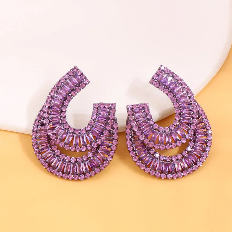 Purple  Arc Shape earring