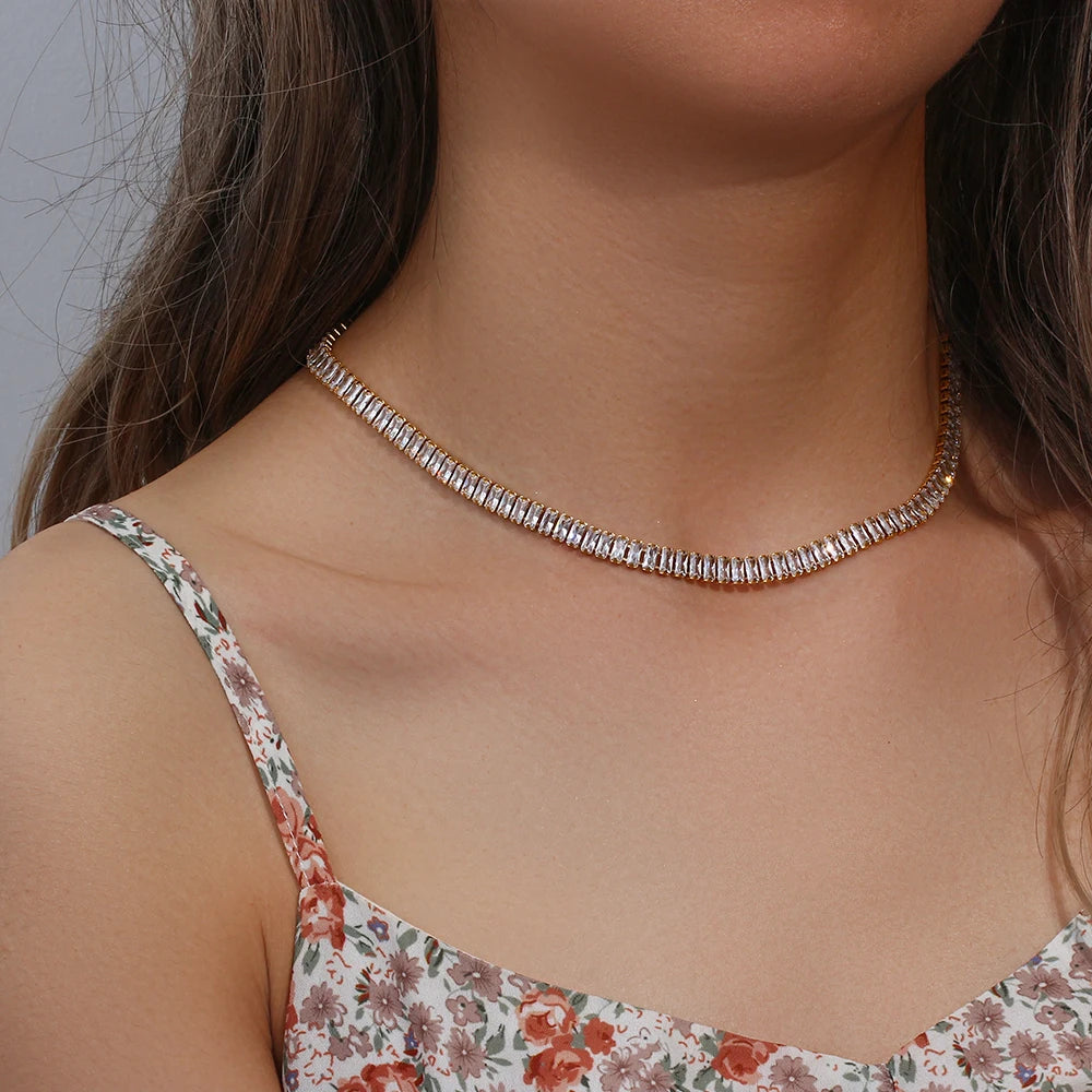 Tennis Chain Choker Necklace