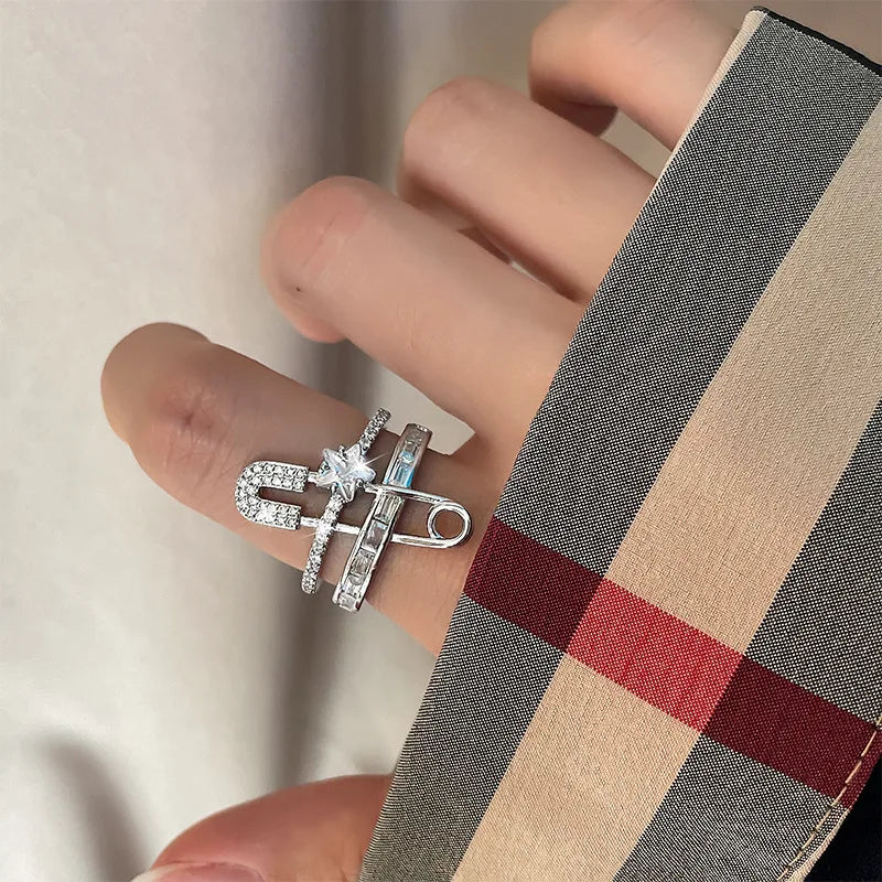 Exaggerated Micro-Inlaid Open Ring